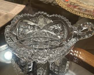 Elegant, cut glass dish