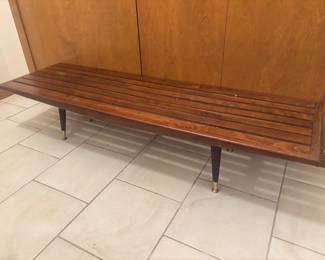 1960s mid-century Yugoslavian slat bench