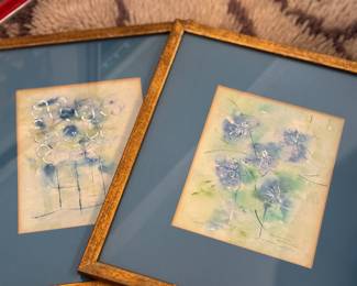 Mid century cute floral artwork