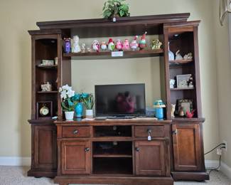 4 piece Mahogany Entertainment Center $400