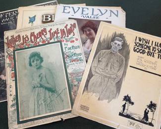 WWI. Sheet music. HiBid link: https://modestlambestatesales.hibid.com/