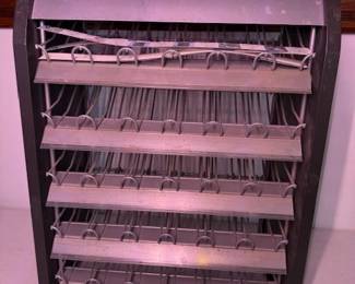 Thread spool cabinet. HiBid link: https://modestlambestatesales.hibid.com/