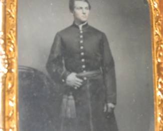 Soldier Tin Type in Ornate Case