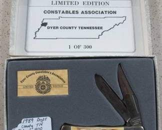 1989 Dyer County Tennessee Constables Association Collectors Knife - #252 of 300 Made