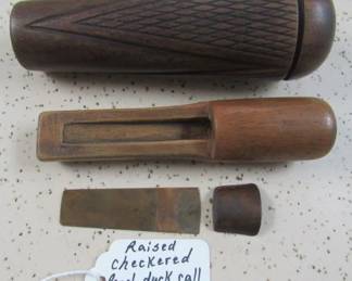 Raised Checkered Panel Duck Call - Unknown Maker