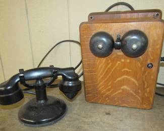 Antique Oak Telephone
