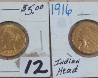 Gold $5.00 Coins