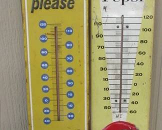 Metal Pepsi Thermometers 