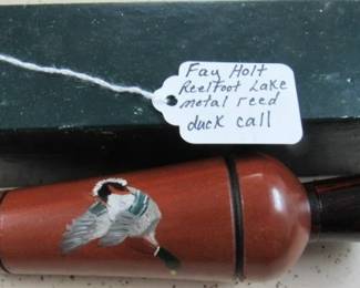 Signed Fay Holt Reelfoot Lake Metal Reed Duck Call