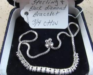 Sterling & Black Diamond Bracelet