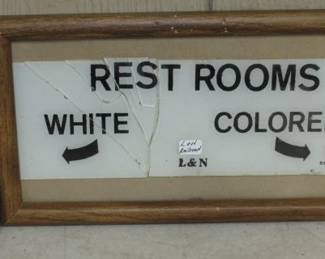 1929 L & N Railroad Rest Rooms Sign