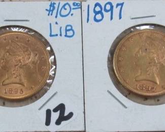 $10.00 Gold Coins