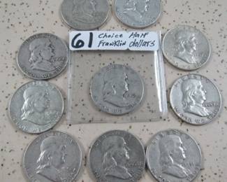 Silver Franklin Half Dollars