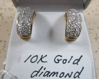 10K Gold Diamond Earrings