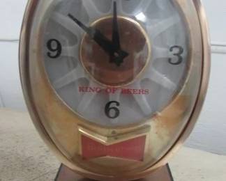 1950's Budweiser Bar Clock - Lights Up & Revolves - Has Mallard Duck on Other Side