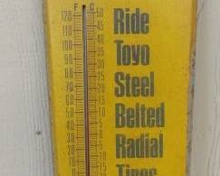 1970's Metal Toyo Tires Thermometer 