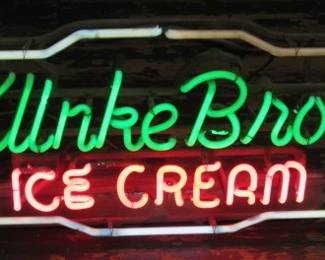 1940's Klinke Bros. Ice Cream Neon Sign Originally from Ice Cream Store in Oakland, TN