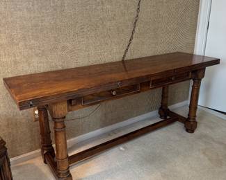 Century Furniture 2 Drawer Flip Top Hunt Console Table (72"W x 20"/34"D x 30"H)