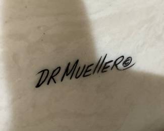 Framed Original Etched Board of Bald Eagle Signed Dr. Mueller