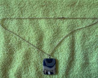 Sterling Silver Necklace with Atoll Pendant 