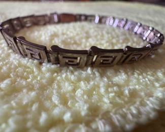Sterling Silver Greek Key Link Bracelet