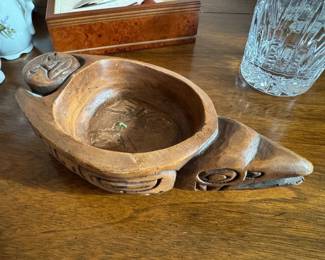 Pacific Northwest Hand-Carved Potlatch Feast Bowl  