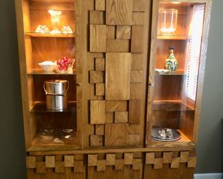 *PRE-SALE Rare, Beautiful Vintage 2 Piece Mid Century Jessup Furniture Corp Hutch/China Cabinet, Table & 6 Chairs SET $1,500 *SET Includes Lighted Hutch w/ Glass and Drawers. Measures 58 inches wide X 17 inches deep X 70 inches tall
*SET Includes Table with 2 x 18.5 inches each leaves and 6 Chairs. Measures 64 inches Long without leaves x 40 inches Wide x 28 inches Tall. These are Rare to find. SET is $1,500.  Or $1000 for JUST Cabinet or $600 for JUST Table & Chairs.