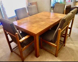 *PRE-SALE Rare, Beautiful Vintage 2 Piece Mid Century Jessup Furniture Corp Hutch/China Cabinet, Table & 6 Chairs SET $1,500 *SET Includes Lighted Hutch w/ Glass and Drawers. Measures 58 inches wide X 17 inches deep X 70 inches tall
*SET Includes Table with 2 x 18.5 inches each leaves and 6 Chairs. Measures 64 inches Long without leaves x 40 inches Wide x 28 inches Tall. These are Rare to find. SET is $1,500.  Or $1000 for JUST Cabinet or $600 for JUST Table & Chairs.