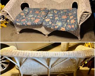 *PRE-SALE White Wicker Indoor/ Outdoor LoveSeat/ Couch Measures 57 inches Wide X 28 inches Deep X 31 inches Tall $40