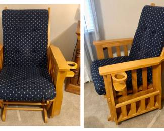 *PRE-SALE Solid Wood Indoor/Outdoor Glider/ Rocker with 2 Cupholders $85
