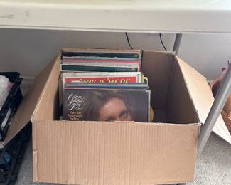 Vinyl and a slew of 45s!! (Not pictured) Hockey pucks, combo radio/CD/turntable