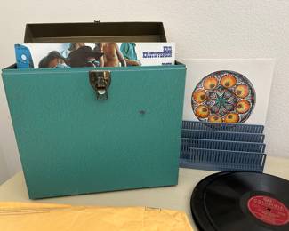 Vinyl records, Polish cut-paper art, old-timey records