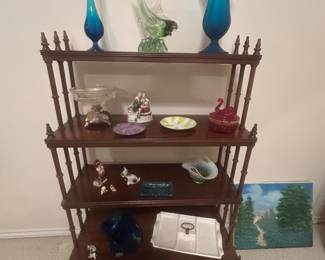 Vintage glass and collectibles, swung vase, mid-century tidbit tray