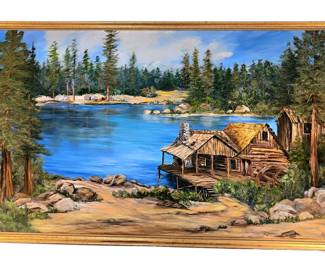 Giant oil painting on board Ruth K Brady California artist