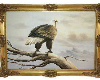 large oil painting American bald eagle