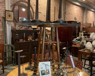 VINTAGE WIRE AND WOOD DRY GOODS STORE DISPLAYS