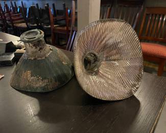 VINTAGE MERCURY GLASS XRAY JUPITER SHADES