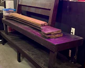 BENCHES, ANTIQUE WOOD BED