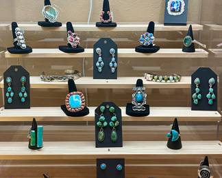 STERLING, TURQUOISE & CORAL JEWELRY-RINGS, EARRINGS, PENDANTS, BRACELETS