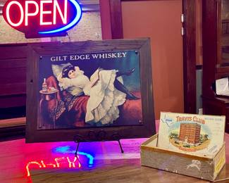 BAR DECOR GILT EDGE WHISKEY PICTURE