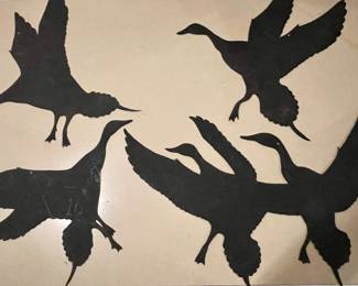METAL CUTOUT DUCKS SIGNED BY MCCLOUD