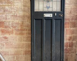 OLD DOOR WITH STAINED GLASS