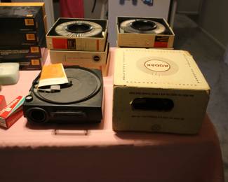 Vintage Slide Projector & Trays