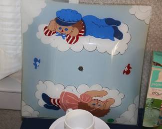 Vintage Handpainted Ragedy Ann & Andy Light Fixture Cover