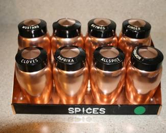 Vintage MCM Kromex Spice Jar Set