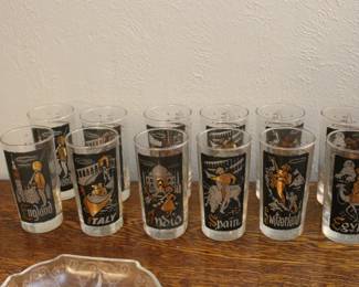 MCM Libbey "Cities of the World" Glass Set