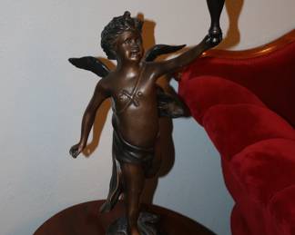 Bronze Angel Statue Candle Holder