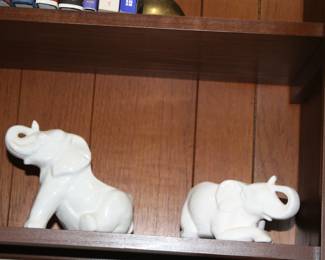 White Pottery Elephant Planters