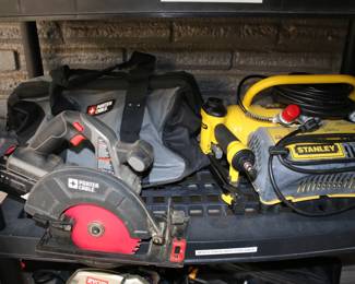 Porter Cable Cordless Circular Saw, Stanley Air Compressor & Nail Gun