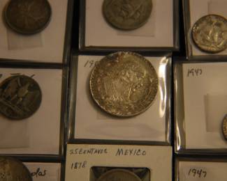 Vintage Foreign Silver Coins